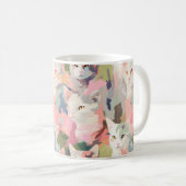 Pastell Cats farbenfrohe Muster Kaffeetasse (VorderseiteRechts)