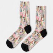 Pastell Cats farbenfrohe Muster Socken (Linkes Detail)