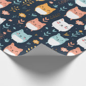 Pastell Cats Muster Geschenkpapier (Ecke)