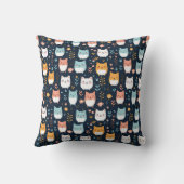 Pastell Cats Muster Kissen (Rückseite)