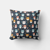 Pastell Cats Muster Kissen (Vorderseite)