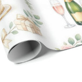 Pastell Champagner-Torte Brautparty-Muster Geschenkpapier (Rolleneckpunkt)