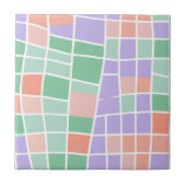 Pastell Checkered Moderne Kernfeder-Zuhause Fliese (Vorderseite)