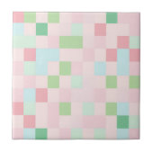 Pastell Checkered Moderne Kernfeder-Zuhause Fliese (Vorderseite)
