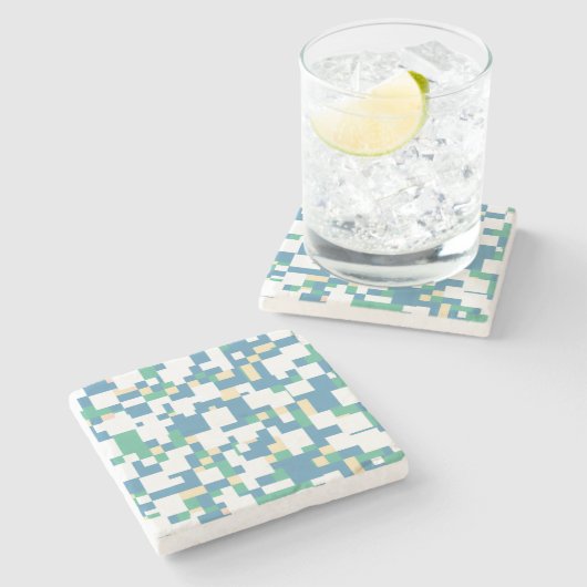 Pastell Checkered Spring Cottages Zuhause Steinuntersetzer (Seitenansicht)