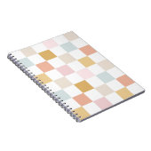 Pastell Checkered Summer Retro farbenfrohe Muster Notizblock (Rechte Seite)