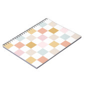 Pastell Checkered Summer Retro farbenfrohe Muster Notizblock (Linke Seite)