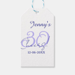 Pastell Cheers 30. Geburtstag lila elegant Name da Geschenkanhänger