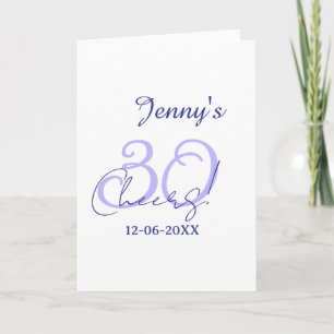 Pastell Cheers 30. Geburtstag lila elegant Name da Karte