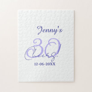 Pastell Cheers 30. Geburtstag lila elegant Name da Puzzle