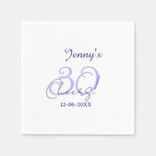 Pastell Cheers 30. Geburtstag lila elegant Name da Serviette