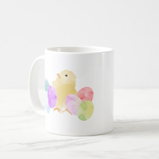 Pastell Chick mit Eierdesign Kaffeetasse (Vorderseite Links)