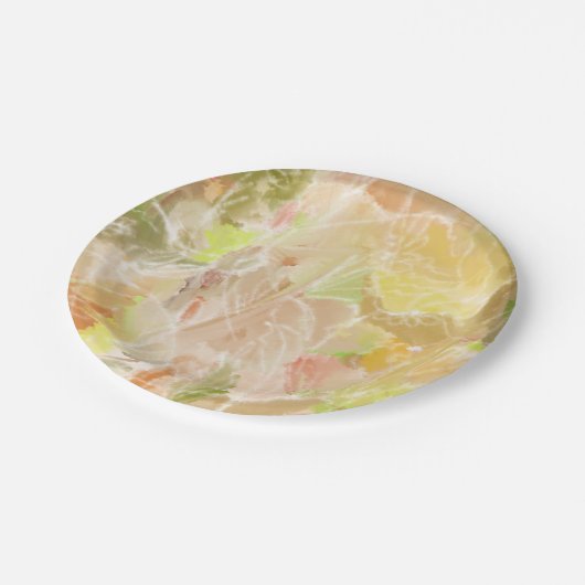 Pastell Citrus Aquarell Designer drucken Pappteller (Schrägansicht)