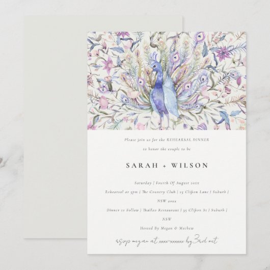 Pastell Classy Probe Einladung (Vorne/Hinten)