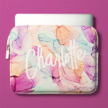 Pastell Colors Alcohol Ink Stain Muster Laptopschutzhülle<br><div class="desc">Pastel Farben Alkohol Tinte personalisiertes Design Stain Muster.</div>