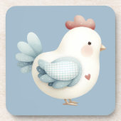 Pastell Cottagecore-Huhn Getränkeuntersetzer (Vorderseite)