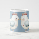 Pastell Cottagecore-Huhn Jumbo-Tasse (Vorderseite)