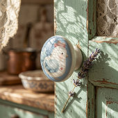 Pastell Cottagecore-Huhn Keramikknauf