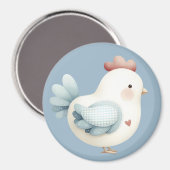 Pastell Cottagecore-Huhn Magnet (Vorderseite/Rückseite)