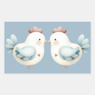 Pastell Cottagecore-Huhn Rechteckiger Aufkleber