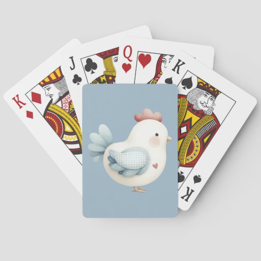 Pastell Cottagecore-Huhn Spielkarten (Rückseite)