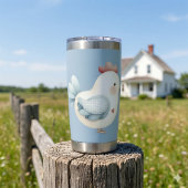 Pastell Cottagecore-Huhn Thermobecher