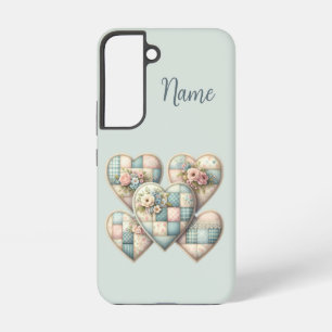 Pastell Cottagecore Patchwork-Herzen Samsung Galaxy Hülle