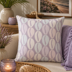 Pastell-Cowrie-Schalenmuster Lavendel-Mauve Kissen
