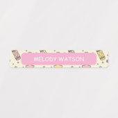 Pastell-Crayon-Muster farbcodiert Etiketten (Design 1)
