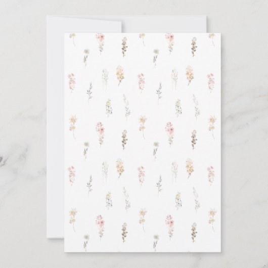 Pastell Cream Meadow Floral Save the Date Einladung (Rückseite)