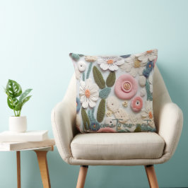 Pastell Crochet Strick Blumenwirbel Kissen