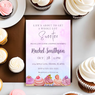 Pastell-Cupcake-Shower-Einladung Einladung