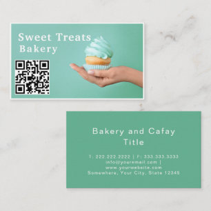 Pastell-Cupcake-Süßigkeiten-Bäckerei Mintgrün Visitenkarte