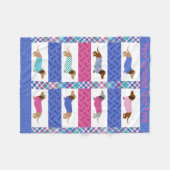 Pastell-Dachshund-Steppmuster-Plüschdecke Fleecedecke (Vorderseite (Horizontal))