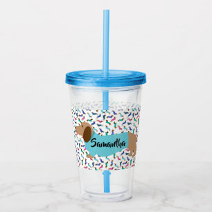 Pastell-Dackel-Tumbler Acryltrinkbecher