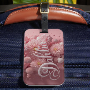 Pastell-Dahlien-Blüten-Kunst mit Herzen Gepäckanhänger