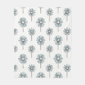 Pastell-Daisy-Linienkunst-Streifen Fleecedecke (Vorderseite)