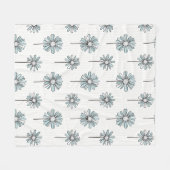 Pastell-Daisy-Linienkunst-Streifen Fleecedecke (Vorderseite (Horizontal))