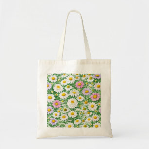 Pastell-Daisy- und Kamillen-Wildblumengarten Tragetasche