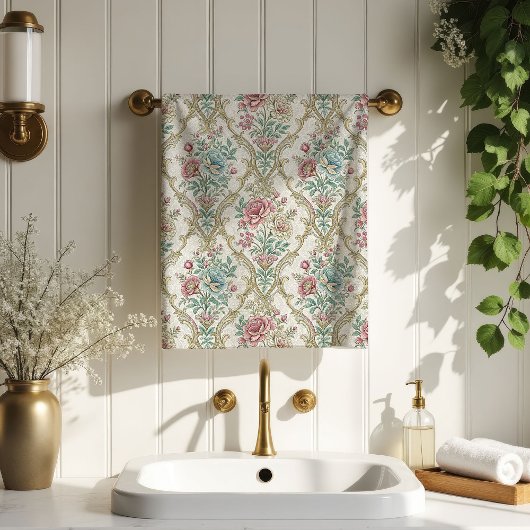 Pastell-Damask-Badetuch im romantischen viktoriani Badhandtuch Set