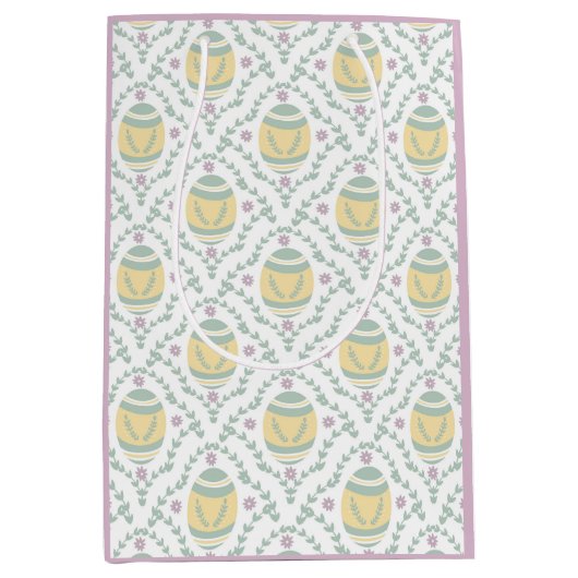 Pastell Damask Ostereier Muster Geschenktasche Mittlere Geschenktüte (Vorderseite)