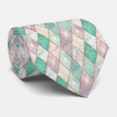 Pastell-Diamantmuster-Schlips Krawatte (Gerollt)