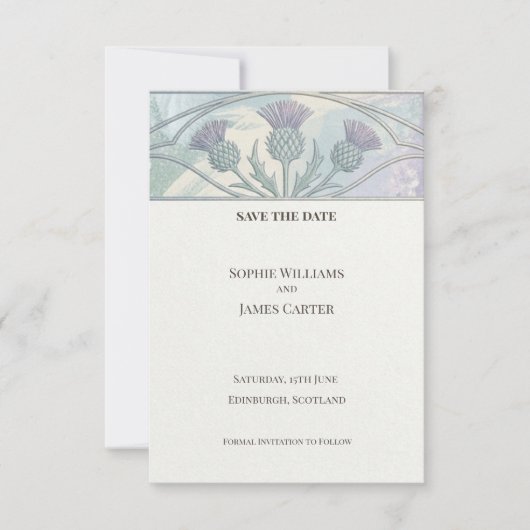 Pastell-Distel Save-The-Date-Karte Save The Date (Vorderseite)