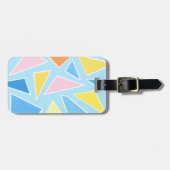 Pastell-Dreiecke auf blassblau Gepäckanhänger (Vorderseite horizontal)