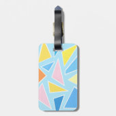 Pastell-Dreiecke auf blassblau Gepäckanhänger (Rückseite vertikal)