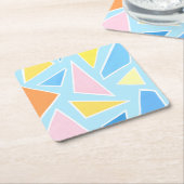 Pastell-Dreiecke auf blassblau Rechteckiger Pappuntersetzer (angewinkelt)