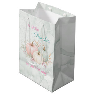 Pastell Ein Kleiner Kürbis Ist Auf Dem Weg Baby Sh Mittlere Geschenktüte