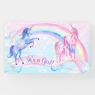 Pastell-Einhorn-Baby-Shower- Banner