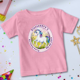 Pastell Einhorn Magischer Individueller Geburtstag Baby T-shirt