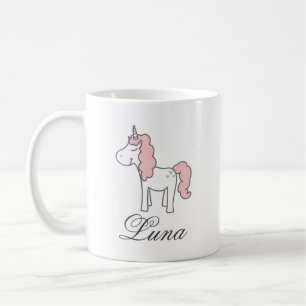 Pastell-Einhorn-Rosendesign Rosa Süß Kaffeetasse